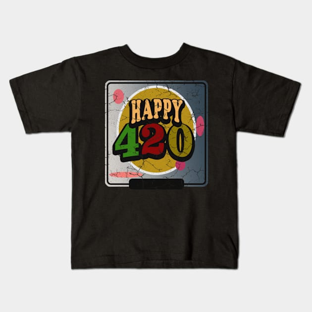 april 20th - happy 420 marijuana leaf Kids T-Shirt by Rohimydesignsoncolor